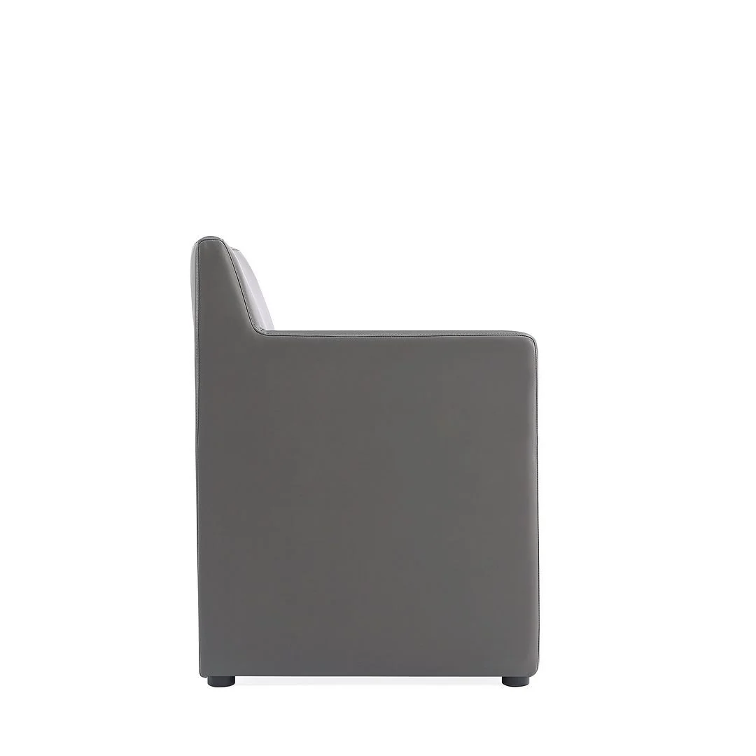 Manhattan Comfort Anna Modern Square Faux Leather Dining Armchair in Saddle (Set of 2) - Image 25