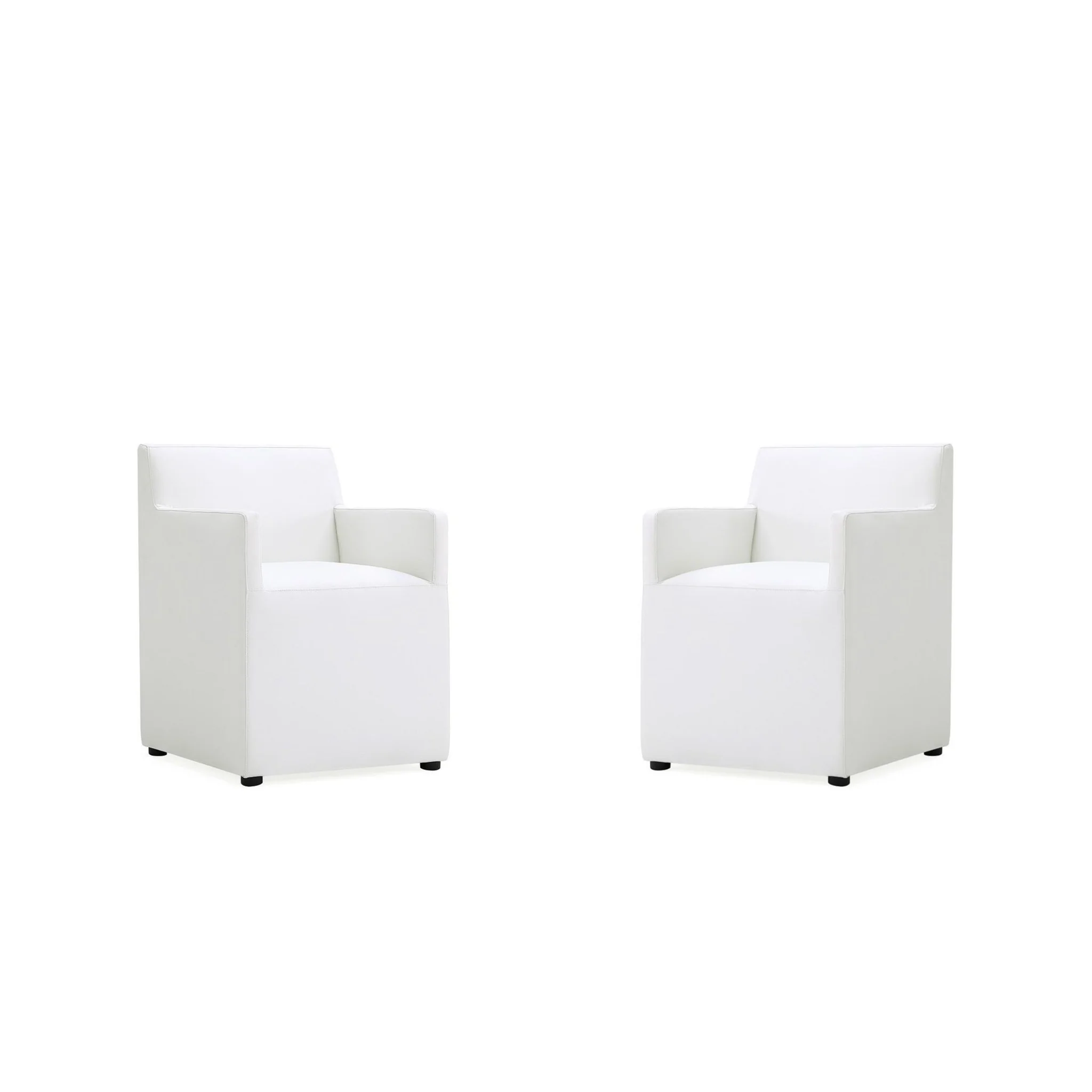 Manhattan Comfort Anna Modern Square Faux Leather Dining Armchair in Saddle (Set of 2) - Image 32
