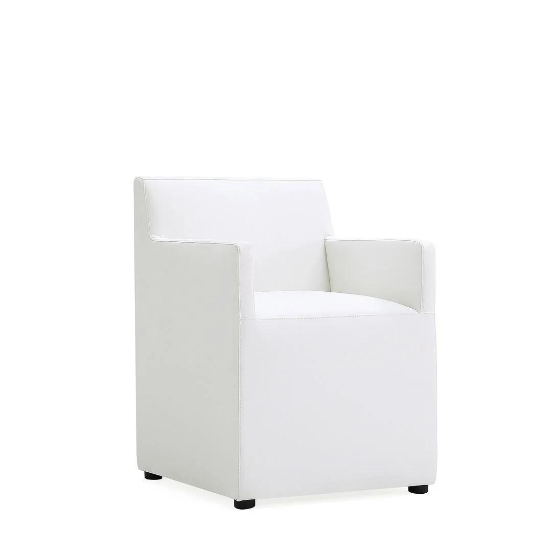 Manhattan Comfort Anna Modern Square Faux Leather Dining Armchair in Saddle (Set of 2) - Image 34