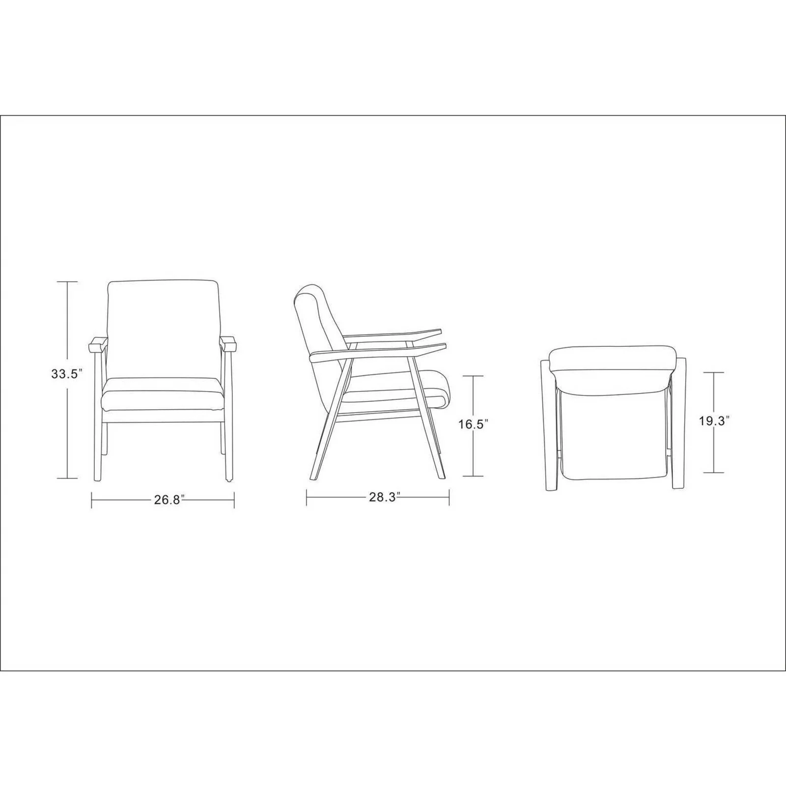 Manhattan Comfort ArchDuke 2-Piece Black and Amber Loveseat and Armchair Set - Image 9