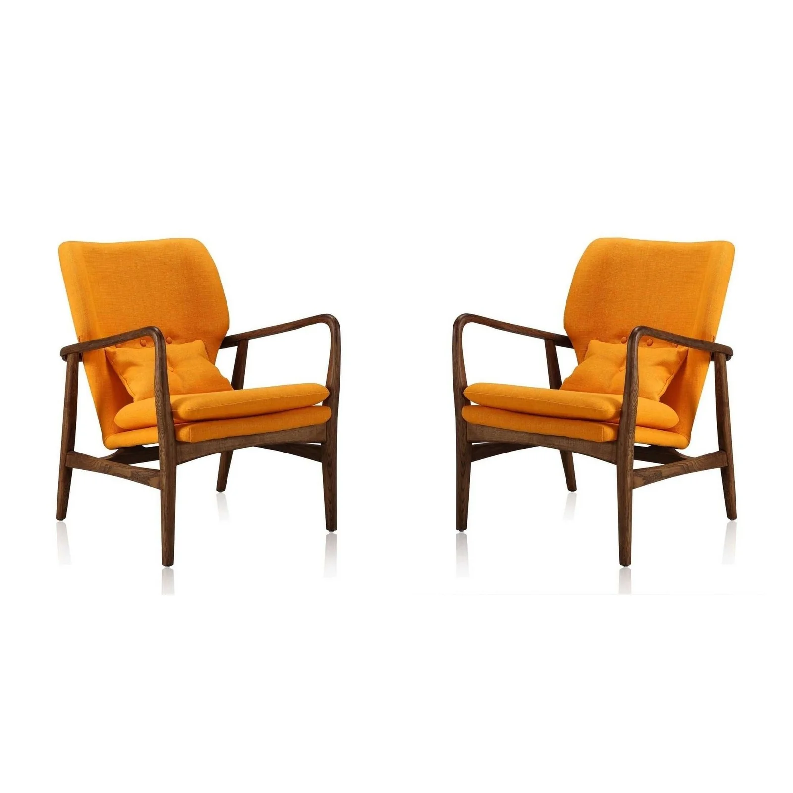Manhattan Comfort Bradley Charcoal and Walnut Linen Weave Accent Chair (Set of 2) - Image 7