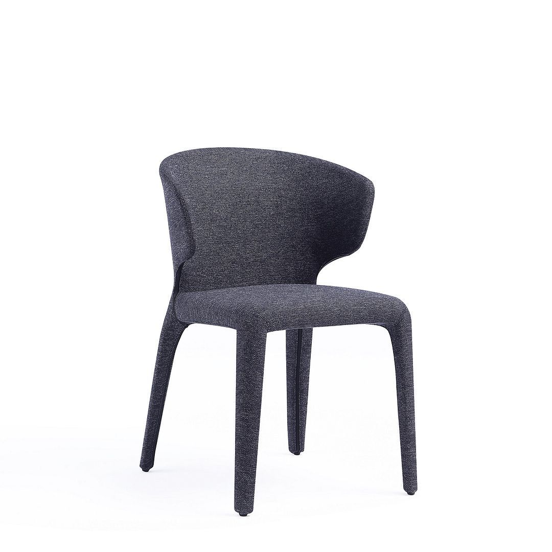 Manhattan Comfort Conrad Modern Woven Tweed Dining Chair in Wheat (Set of 4) - Image 24