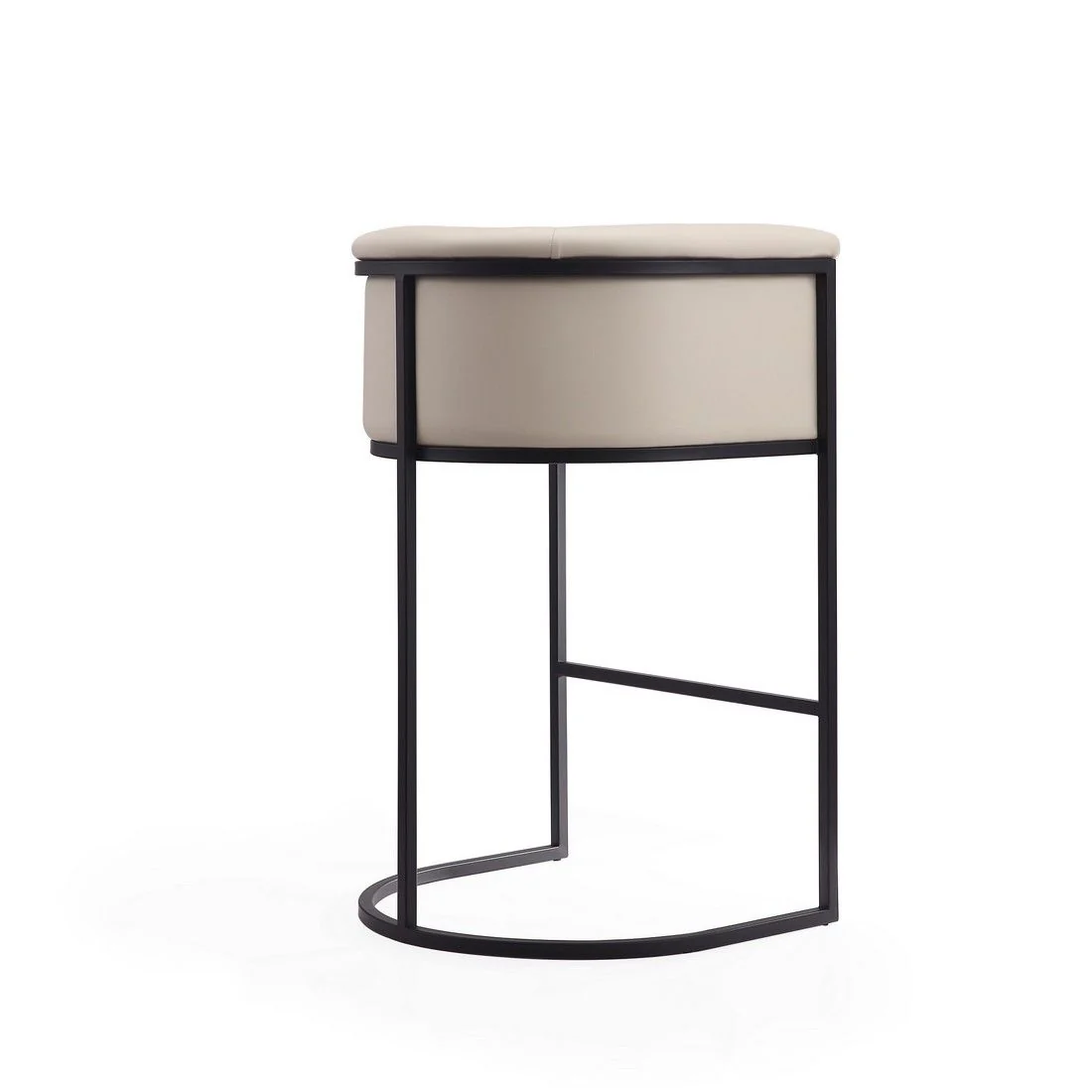 Manhattan Comfort Cosmopolitan 37.8 in. Cream and Black Metal Barstool (Set of 3) - Image 5