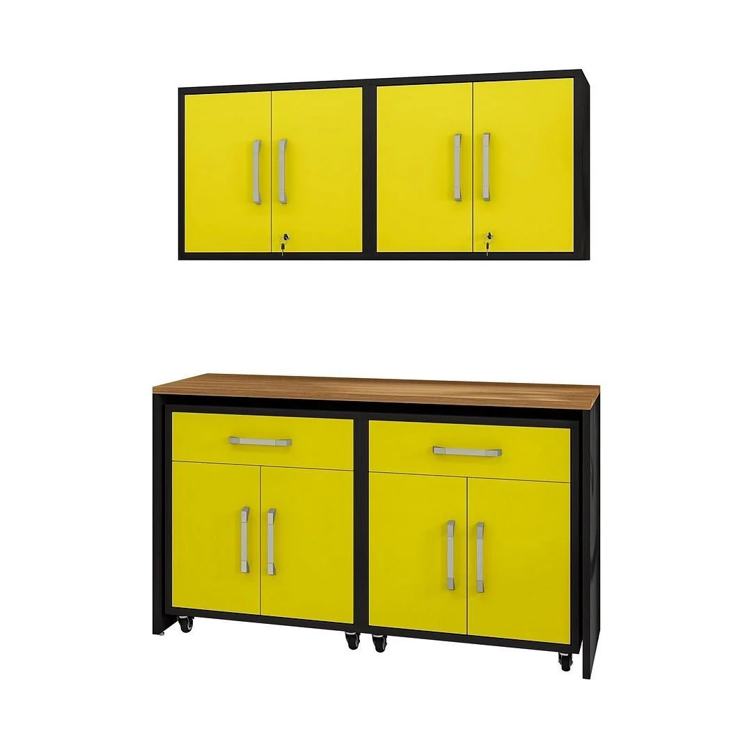 Manhattan Comfort Eiffel 5-Piece Garage Storage Set in White - Image 32