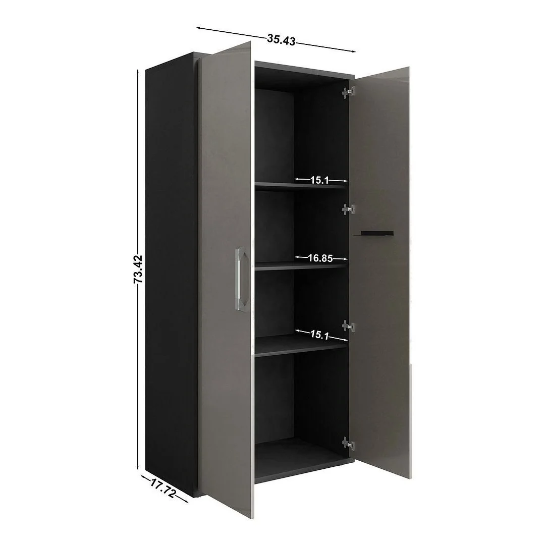 Manhattan Comfort Eiffel Storage Cabinet in White (Set of 3) - Image 50