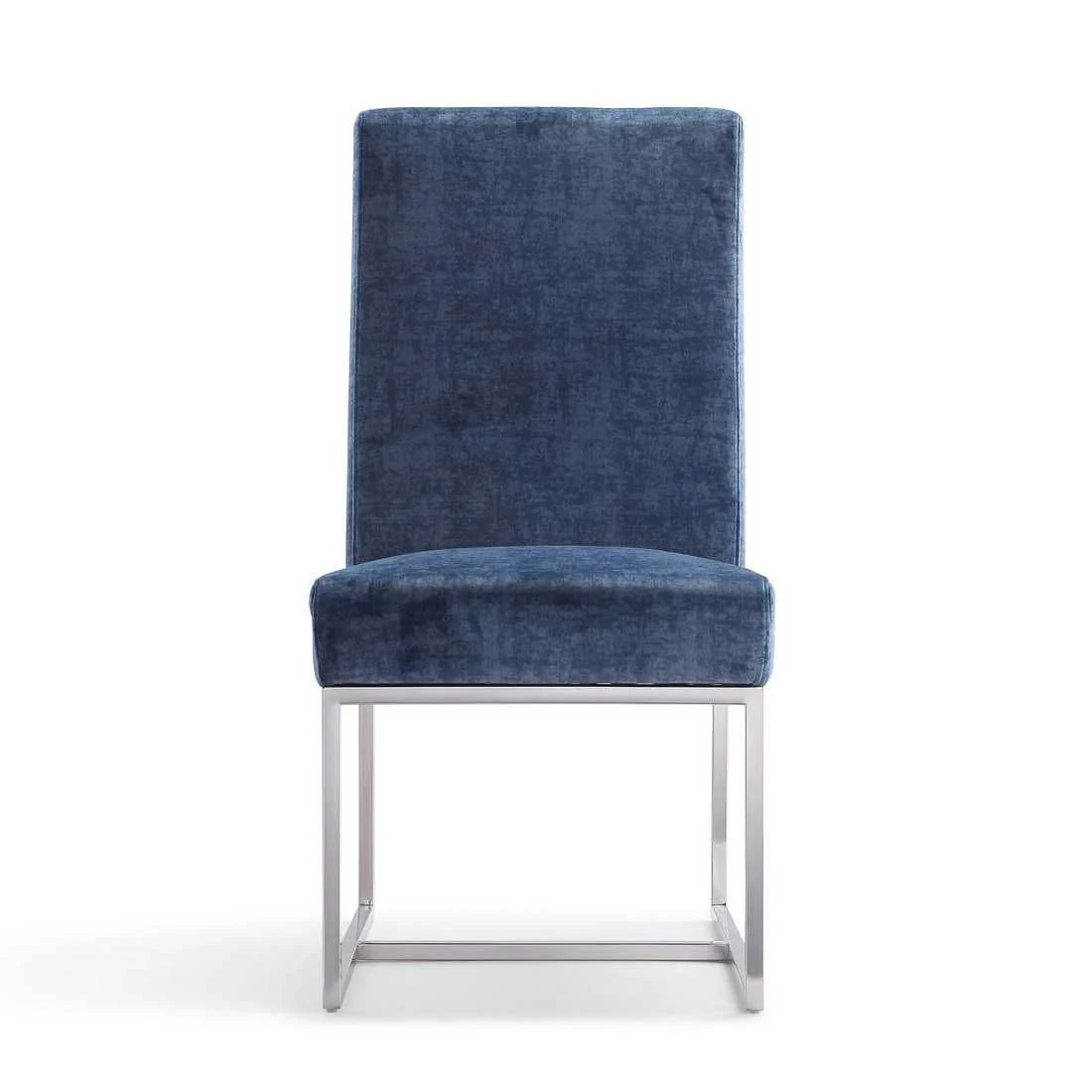 Manhattan Comfort Element Blue Velvet Dining Armchair (Set of 2) - Image 2
