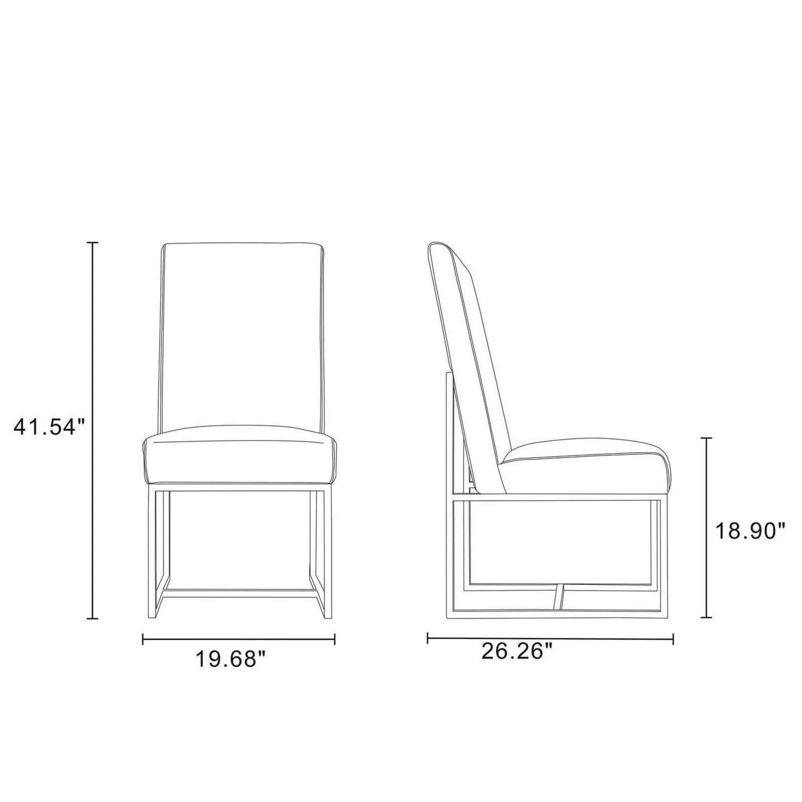 Manhattan Comfort Element Blue Velvet Dining Armchair (Set of 2) - Image 21