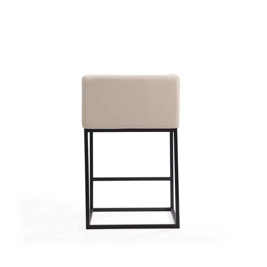 Manhattan Comfort Embassy 34 in. Cream and Black Metal Counter Height Bar Stool (Set of 3) - Image 6