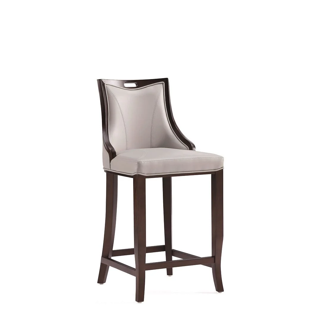 Manhattan Comfort Emperor Faux Leather Barstool in Pebble Grey (Set of 2) - Image 7