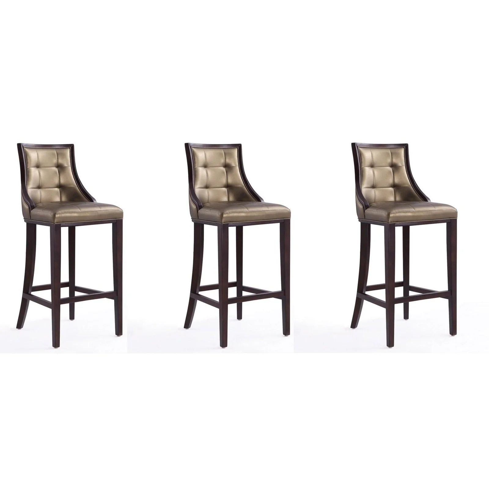 Manhattan Comfort Fifth Avenue Faux Leather Barstool in Pebble Grey (Set of 3) - Image 16