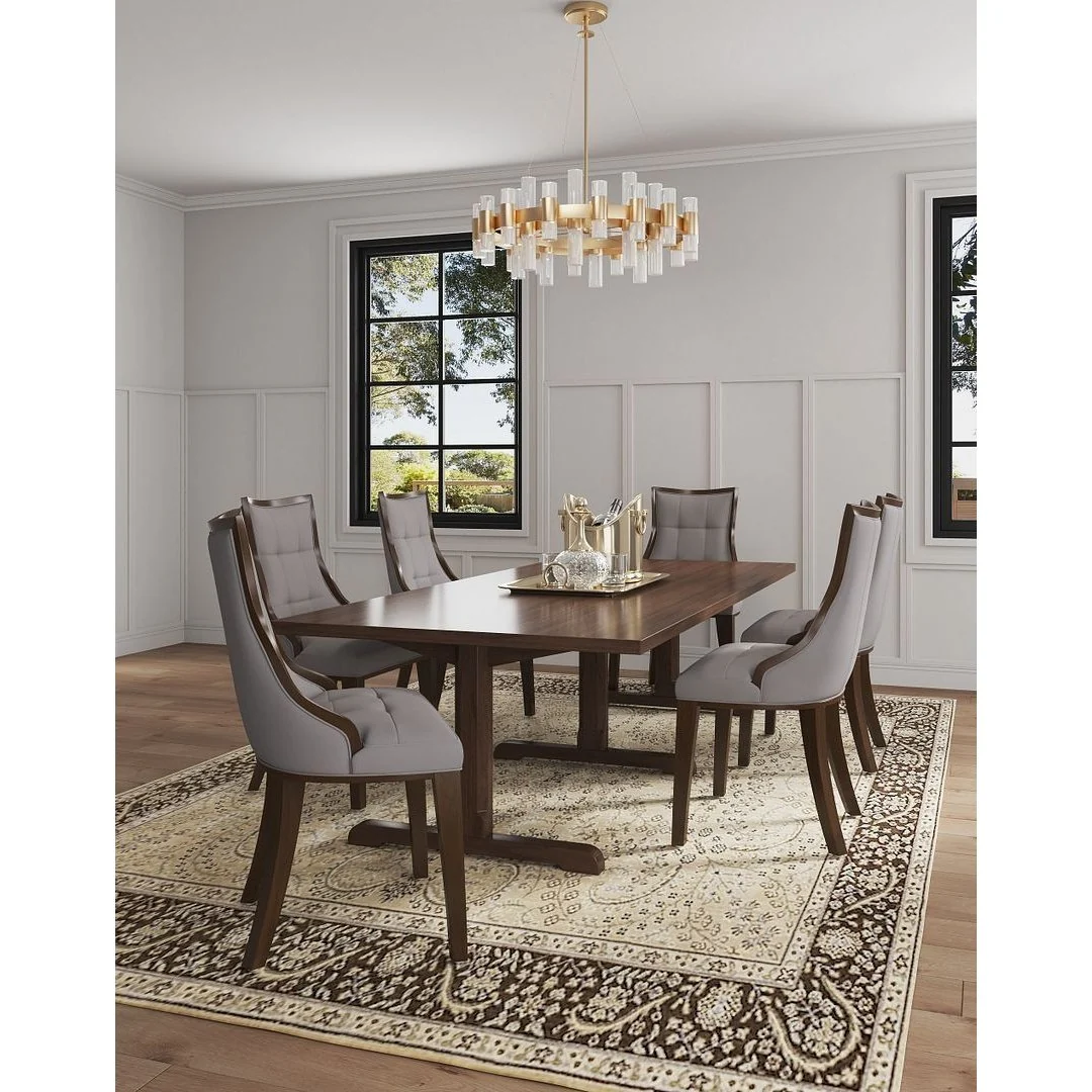 Manhattan Comfort Fifth Avenue Faux Leather Dining Chair in Tan and Walnut (Set of 2) - Image 10