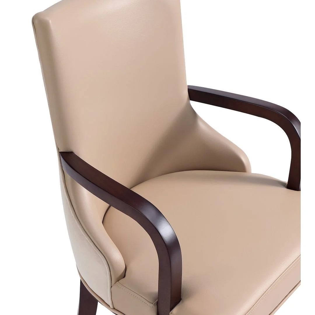 Manhattan Comfort Shubert Modern Faux Leather and Velvet Dining Armchair in Light Grey (Set of 2) - Image 15