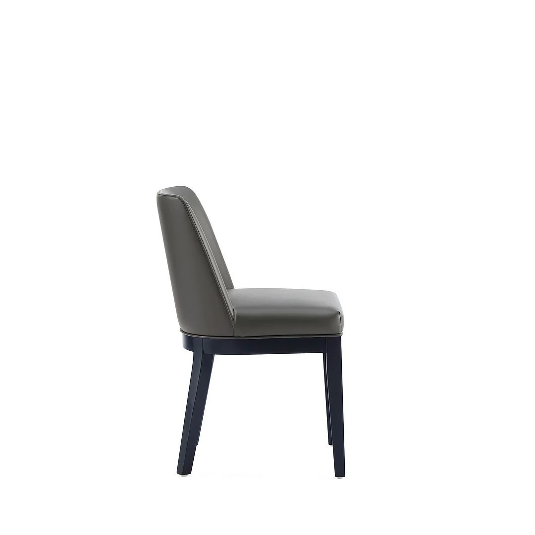Manhattan Comfort Gansevoort Modern Faux Leather Dining Chair in Cream (Set of 2) - Image 14