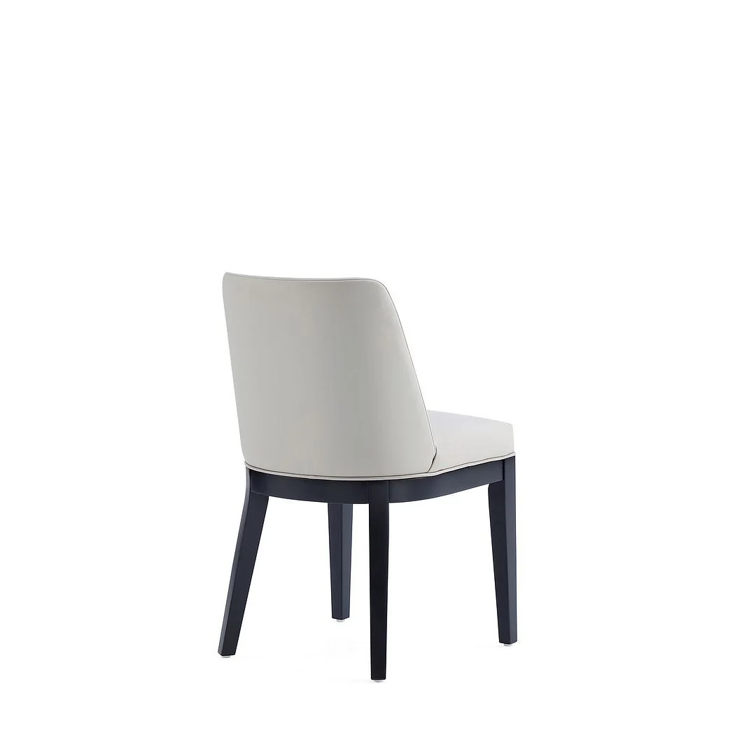 Manhattan Comfort Gansevoort Modern Faux Leather Dining Chair in Cream (Set of 2) - Image 25