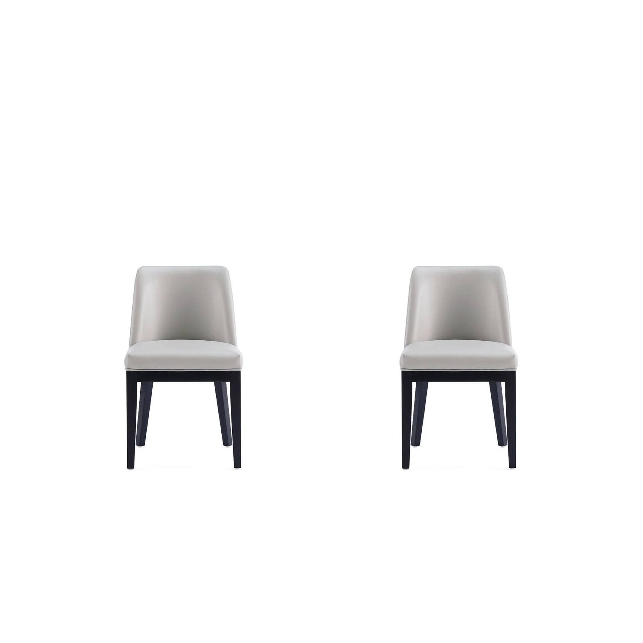 Manhattan Comfort Gansevoort Modern Faux Leather Dining Chair in Cream (Set of 2) - Image 31