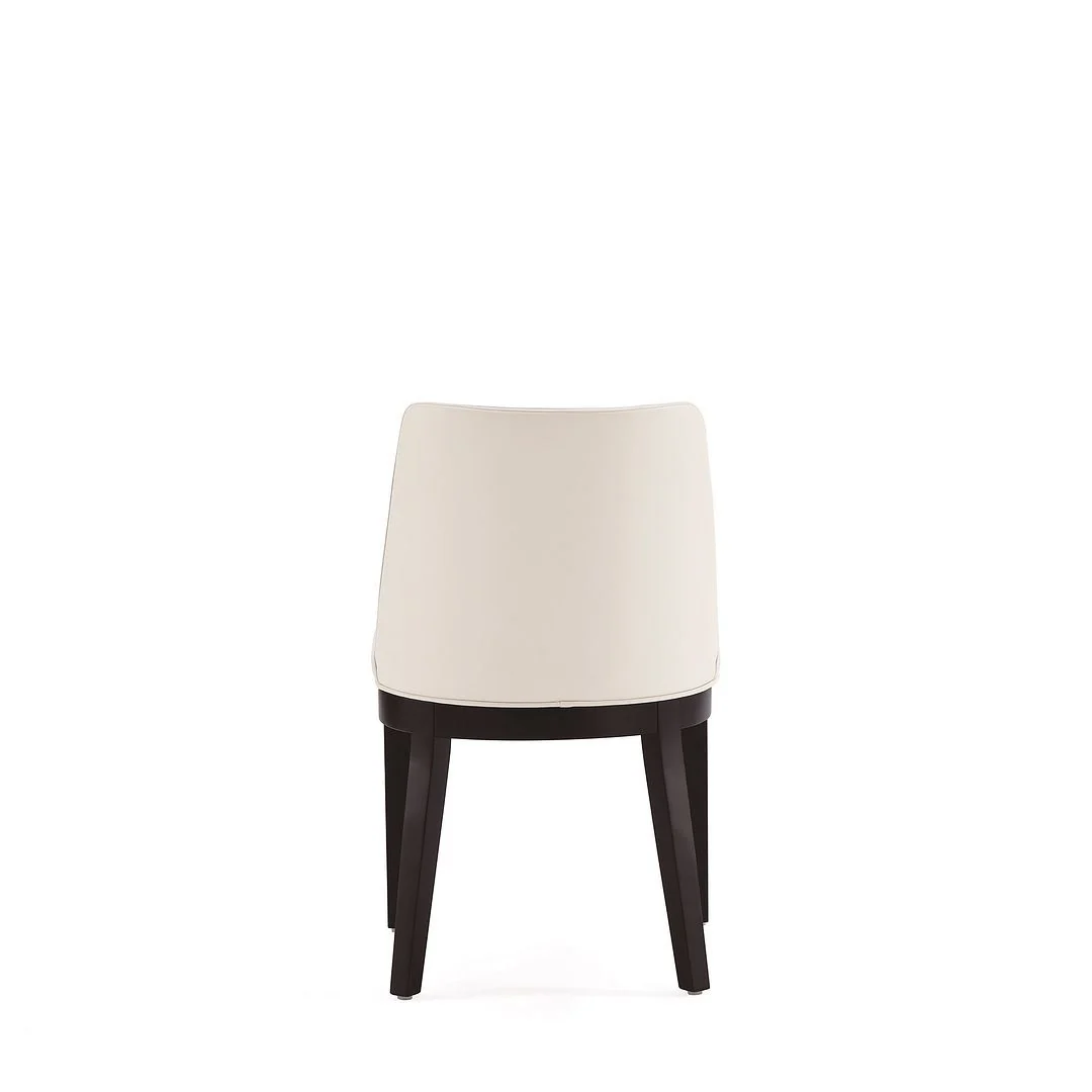 Manhattan Comfort Gansevoort Modern Faux Leather Dining Chair in Cream (Set of 2) - Image 6