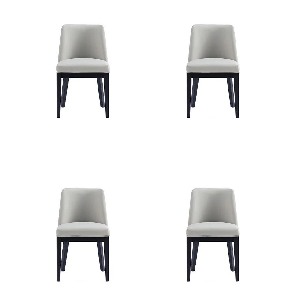 Manhattan Comfort Gansevoort Modern Faux Leather Dining Chair in Cream (Set of 4) - Image 22