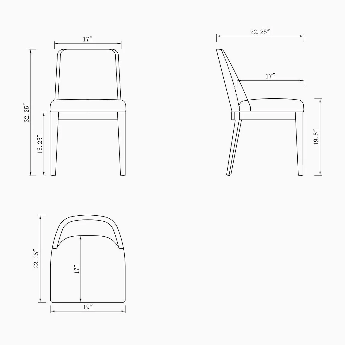 Manhattan Comfort Gansevoort Modern Faux Leather Dining Chair in Cream (Set of 4) - Image 50