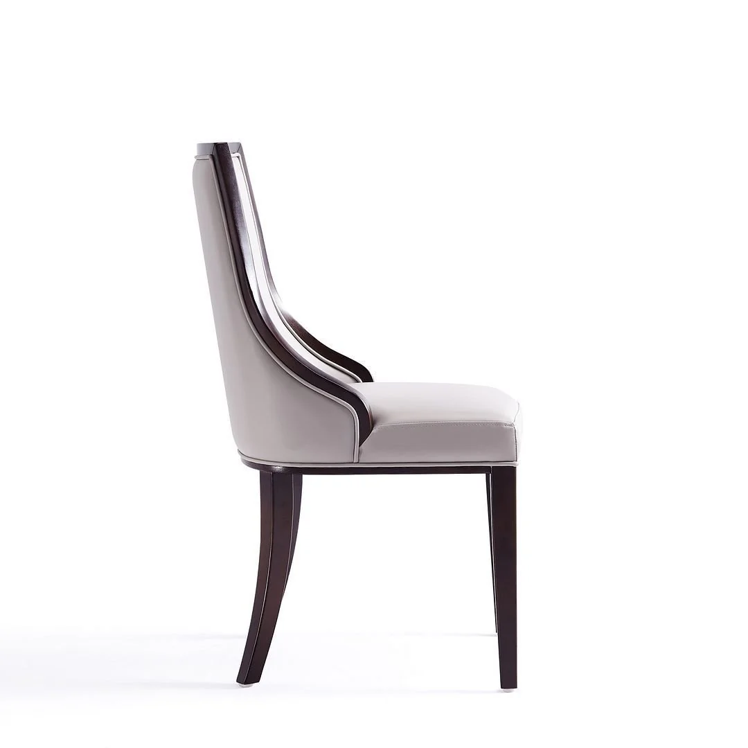 Manhattan Comfort Grand Faux Leather 8-Piece Dining Chairs in Light Grey - Image 7