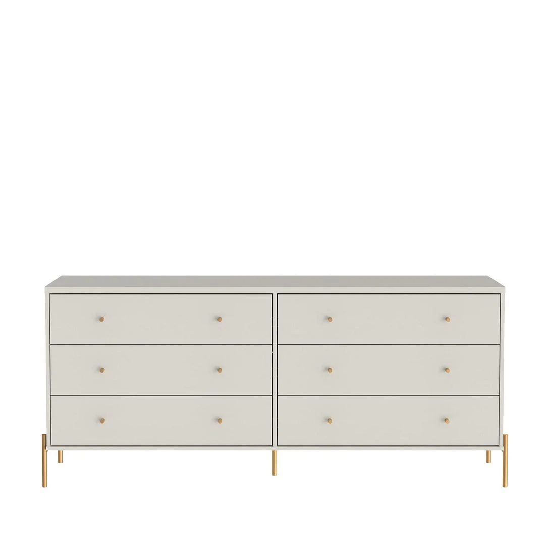 Manhattan Comfort Jasper Full Extension Tall Dresser, Double Wide Dresser and Nightstand Set of 3 in White Gloss - Image 24
