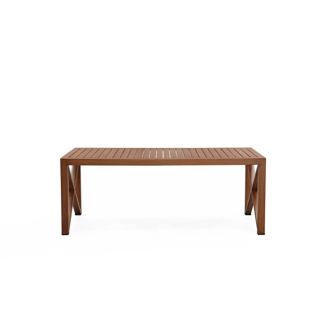 Manhattan Comfort Kingsbay Outdoor Patio Conversation Set in Brown and Cream - Image 7