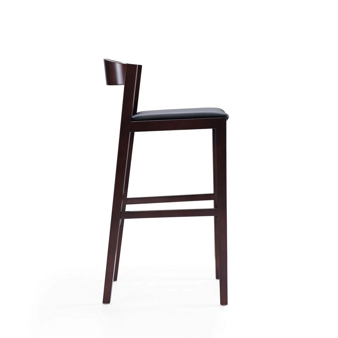 Manhattan Comfort Klismos 40.75 in. Black and Dark Walnut Beech Wood Barstool (Set of 3) - Image 4
