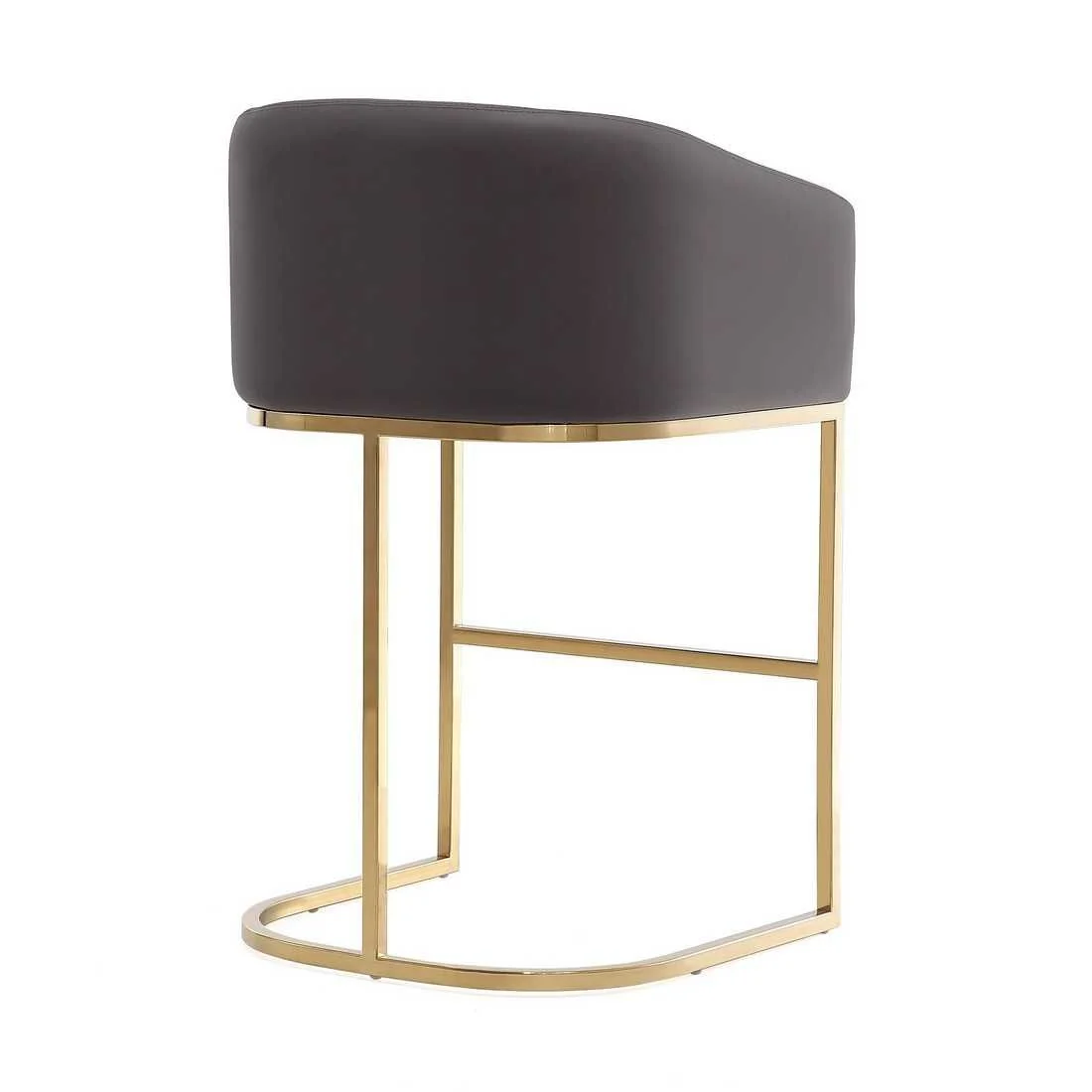 Manhattan Comfort Louvre 36 in. Cream and Titanium Gold Stainless Steel Counter Height Bar Stool (Set of 3) - Image 14