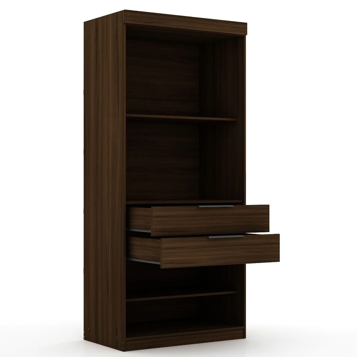 Manhattan Comfort Mulberry 2 Sectional Modern Wardrobe Closet with 4 Drawers - Set of 2 in White - Image 15