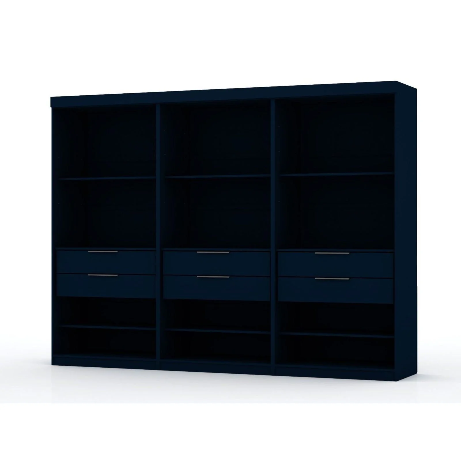 Manhattan Comfort Mulberry Open 3 Sectional Modem Wardrobe Closet with 6 Drawers - Set of 3 in White - Image 21