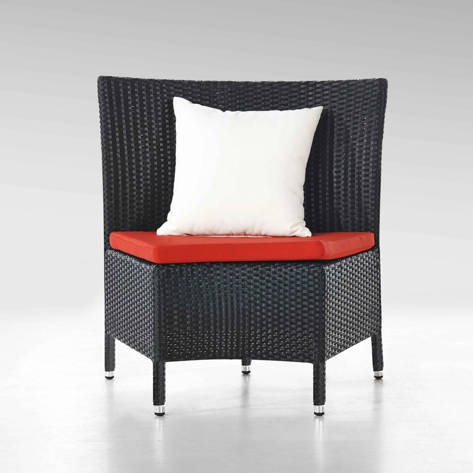Manhattan Comfort Nightingdale Black 7-Piece Rattan Outdoor Dining Set with Cream and White Cushions - Image 9