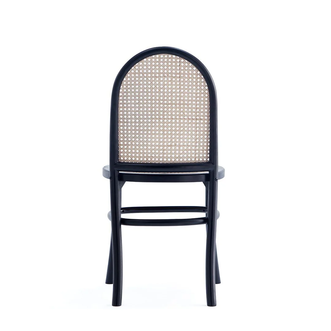 Manhattan Comfort Paragon Dining Chair 1.0 with Grey Cushions in Black and Cane - Set of 4 - Image 6