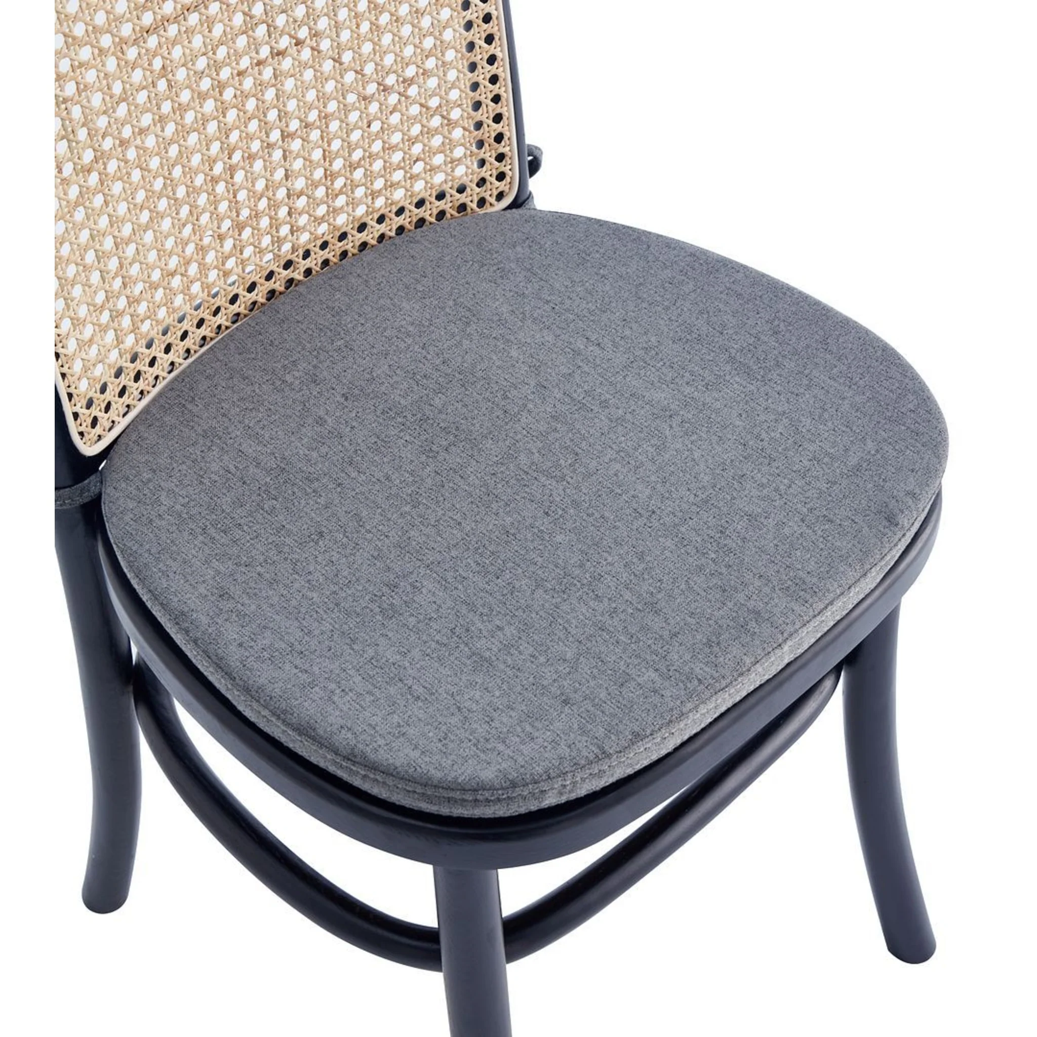 Manhattan Comfort Paragon Dining Chair 1.0 with Grey Cushions in Black and Cane - Set of 4 - Image 8