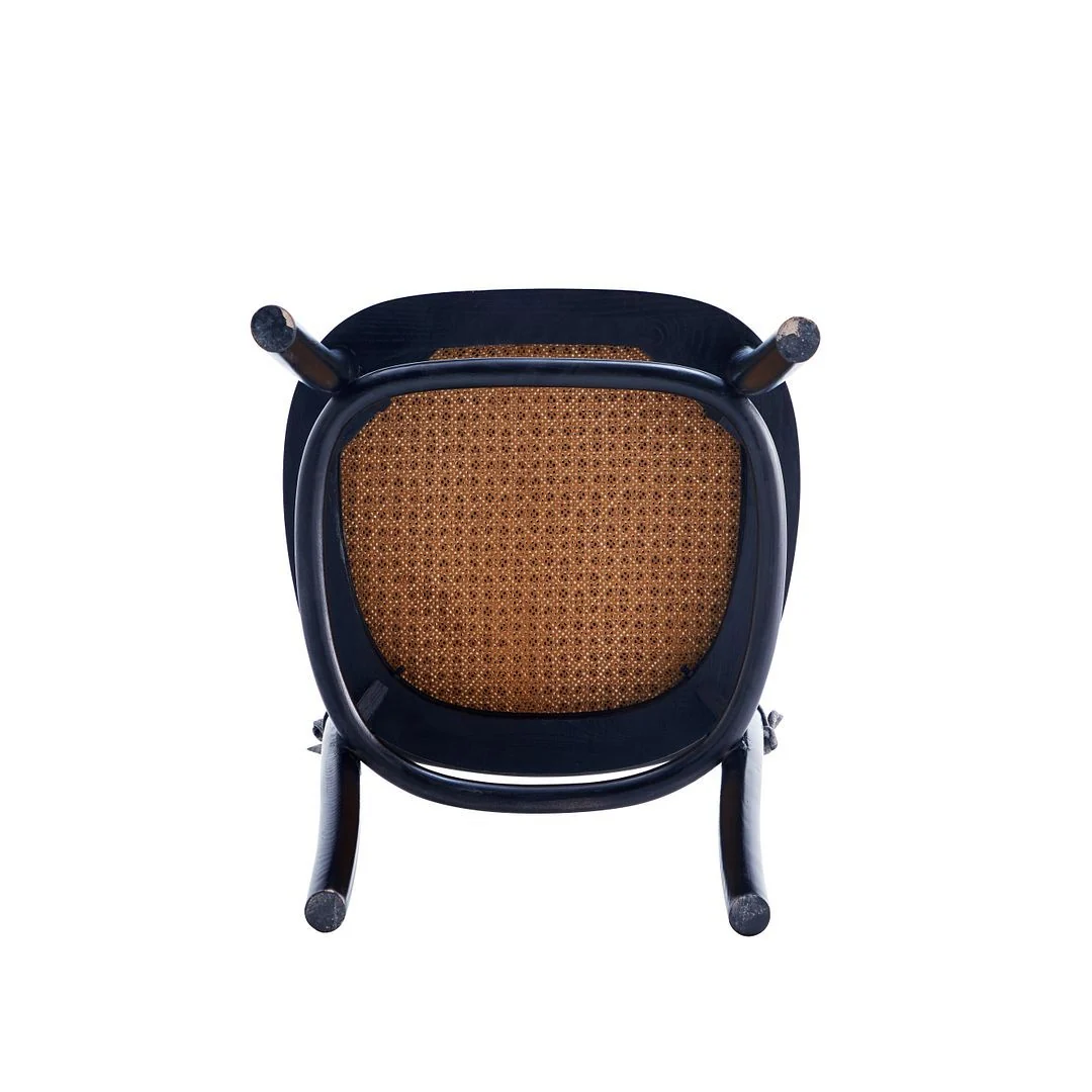 Manhattan Comfort Paragon Dining Chair 1.0 with Grey Cushions in Black and Cane - Set of 4 - Image 9