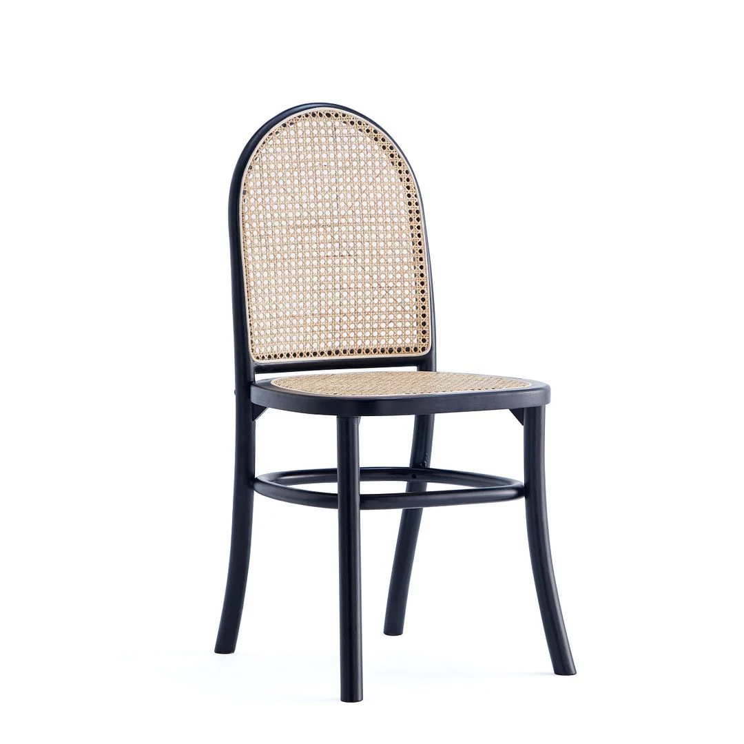 Manhattan Comfort Paragon Dining Chair 2.0 in Black and Cane - Set of 4 - Image 4
