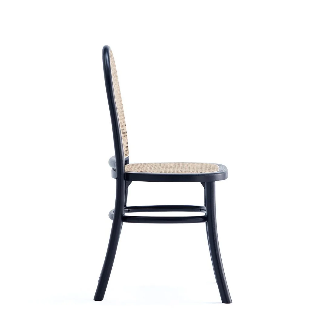Manhattan Comfort Paragon Dining Chair 2.0 in Black and Cane - Set of 4 - Image 5