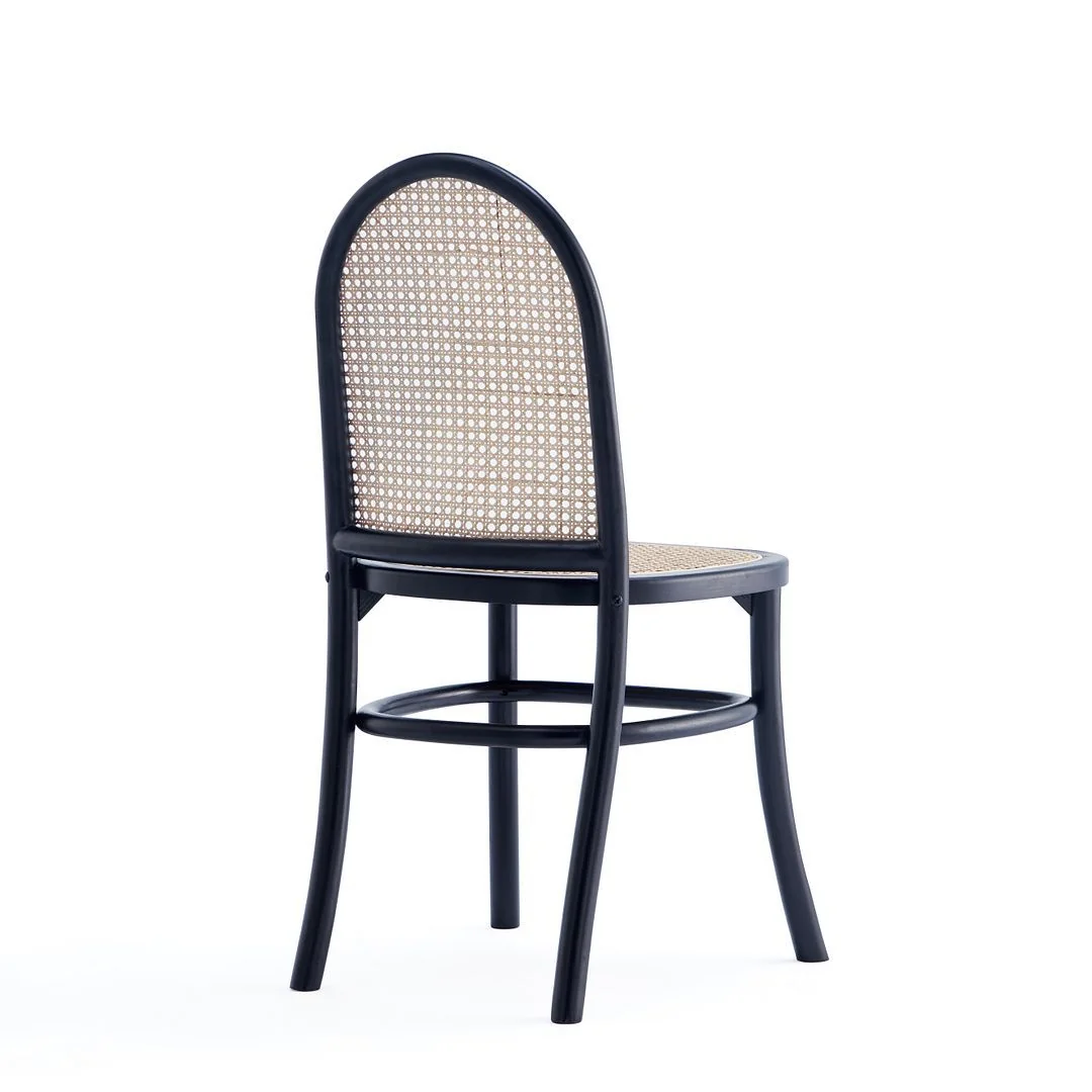 Manhattan Comfort Paragon Dining Chair 2.0 in Black and Cane - Set of 4 - Image 6