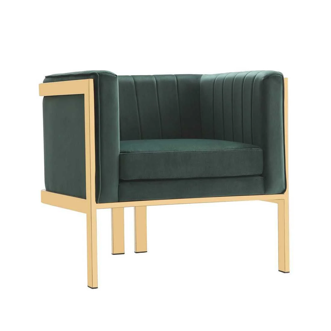 Manhattan Comfort Paramount Royal Blue and Polished Brass Velvet Accent Armchair (Set of 2) - Image 10