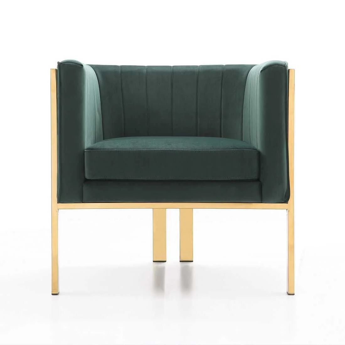 Manhattan Comfort Paramount Royal Blue and Polished Brass Velvet Accent Armchair (Set of 2) - Image 9