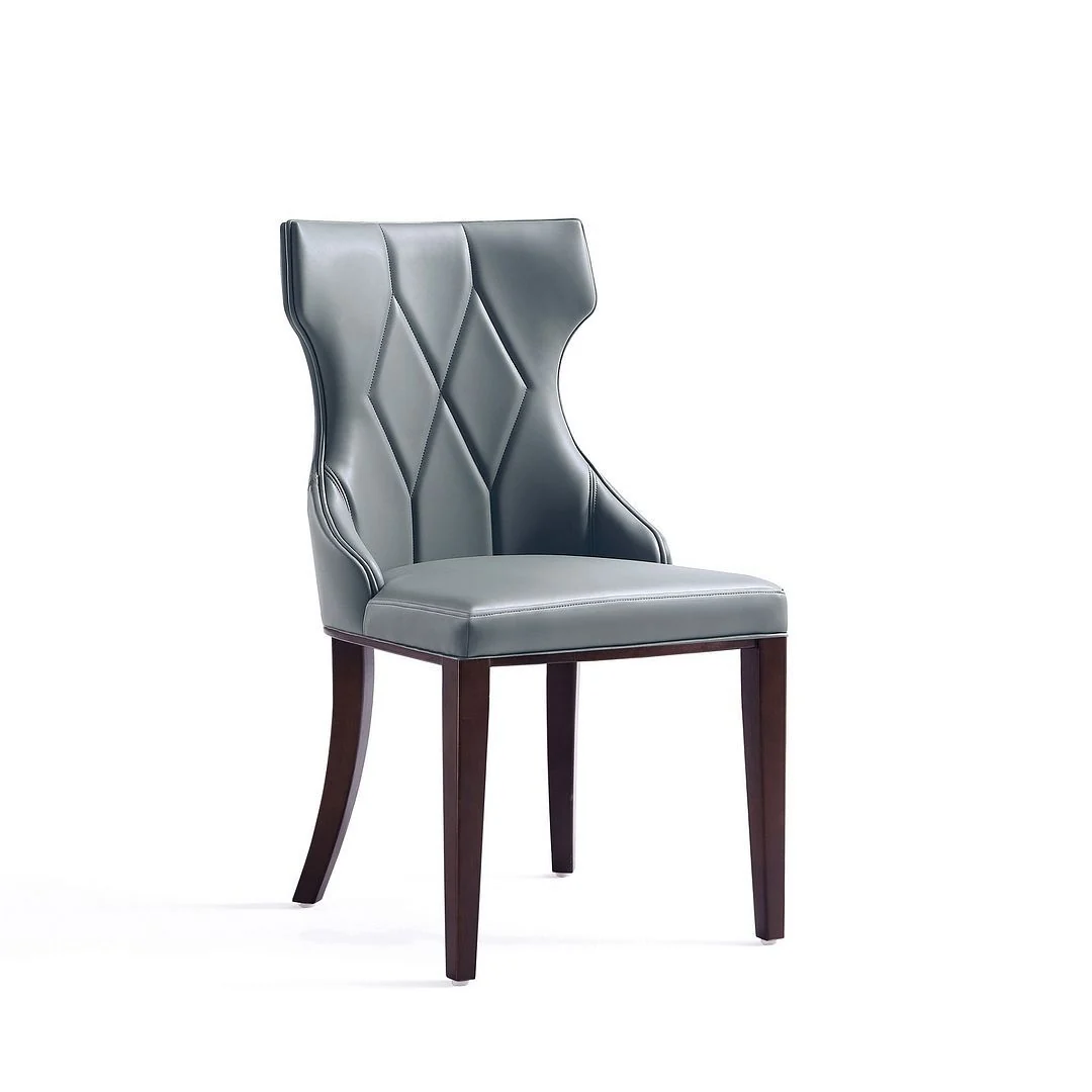 Manhattan Comfort Reine Faux Leather Dining Chair in Pebble Grey (Set of 2) - Image 3