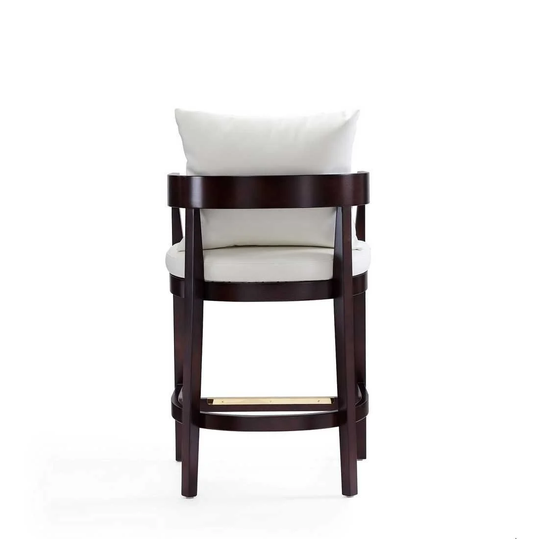 Manhattan Comfort Ritz 34 in. Ivory and Dark Walnut Beech Wood Counter Height Bar Stool (Set of 3) - Image 6