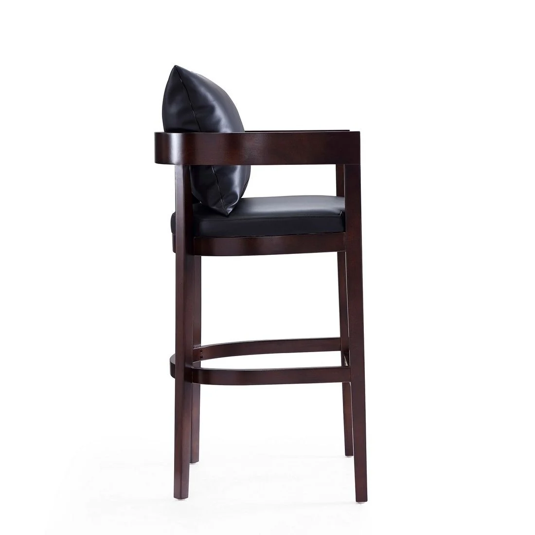 Manhattan Comfort Ritz 38 in. Black and Dark Walnut Beech Wood Barstool (Set of 2) - Image 4