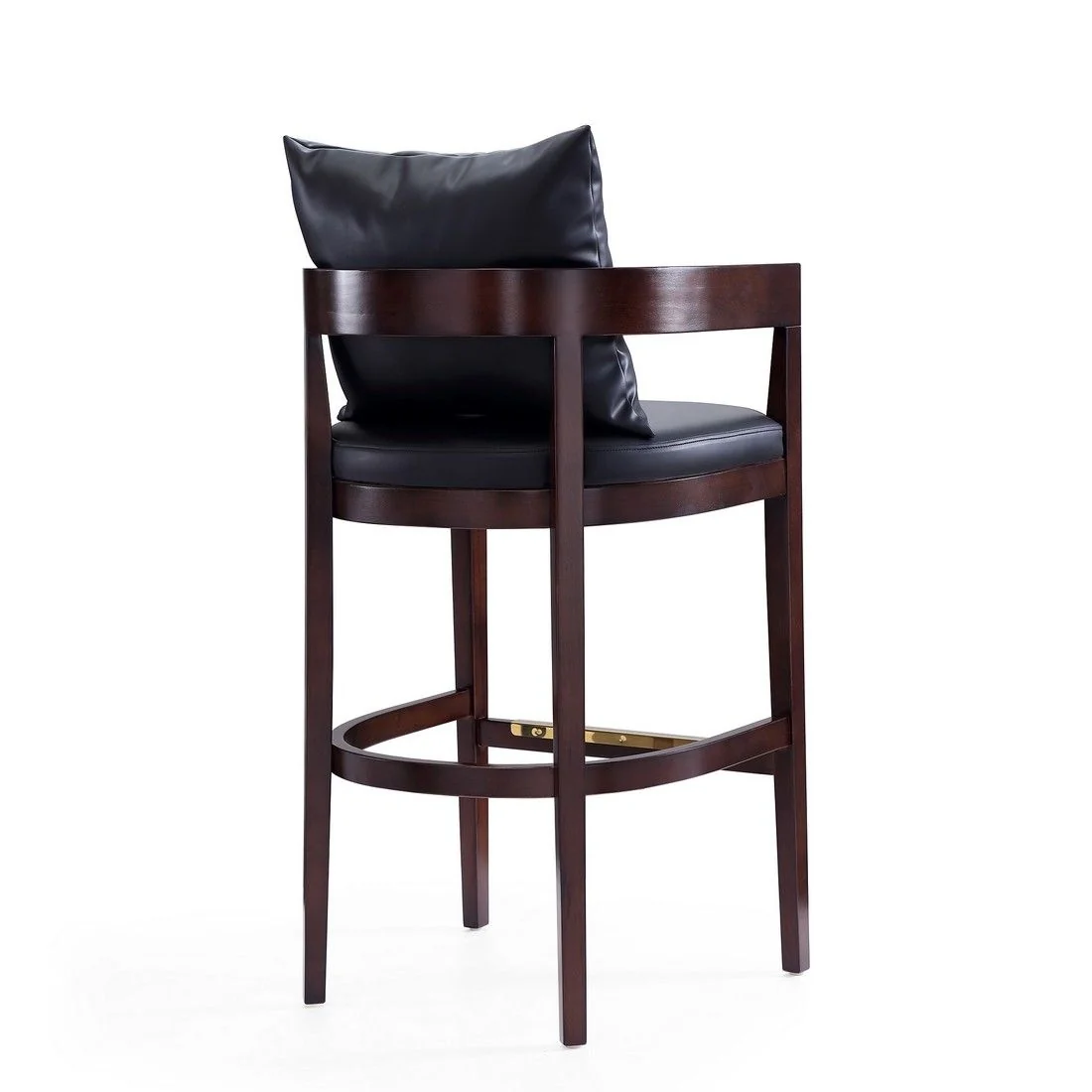 Manhattan Comfort Ritz 38 in. Black and Dark Walnut Beech Wood Barstool (Set of 2) - Image 5