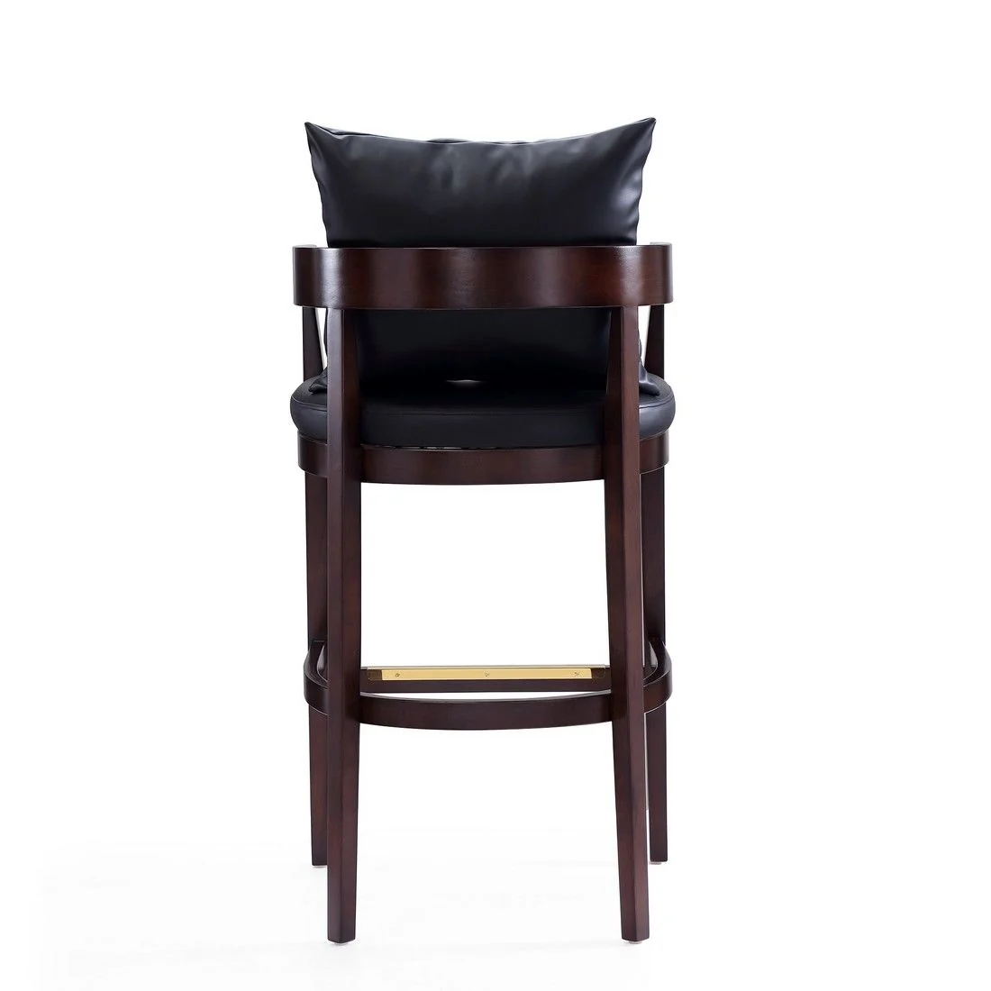 Manhattan Comfort Ritz 38 in. Black and Dark Walnut Beech Wood Barstool (Set of 3) - Image 5