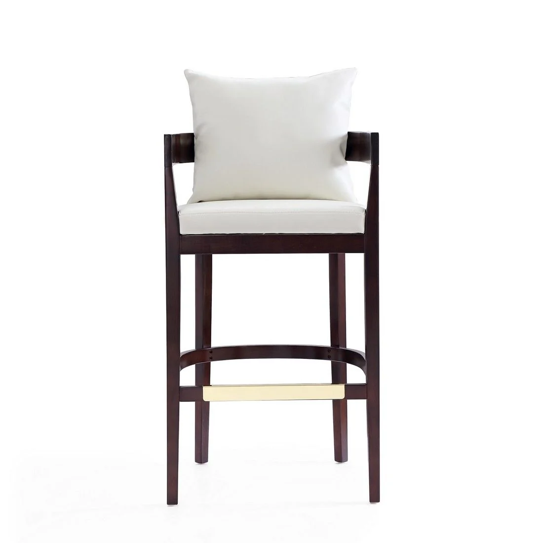 Manhattan Comfort Ritz 38 in. Black and Dark Walnut Beech Wood Barstool (Set of 3) - Image 7