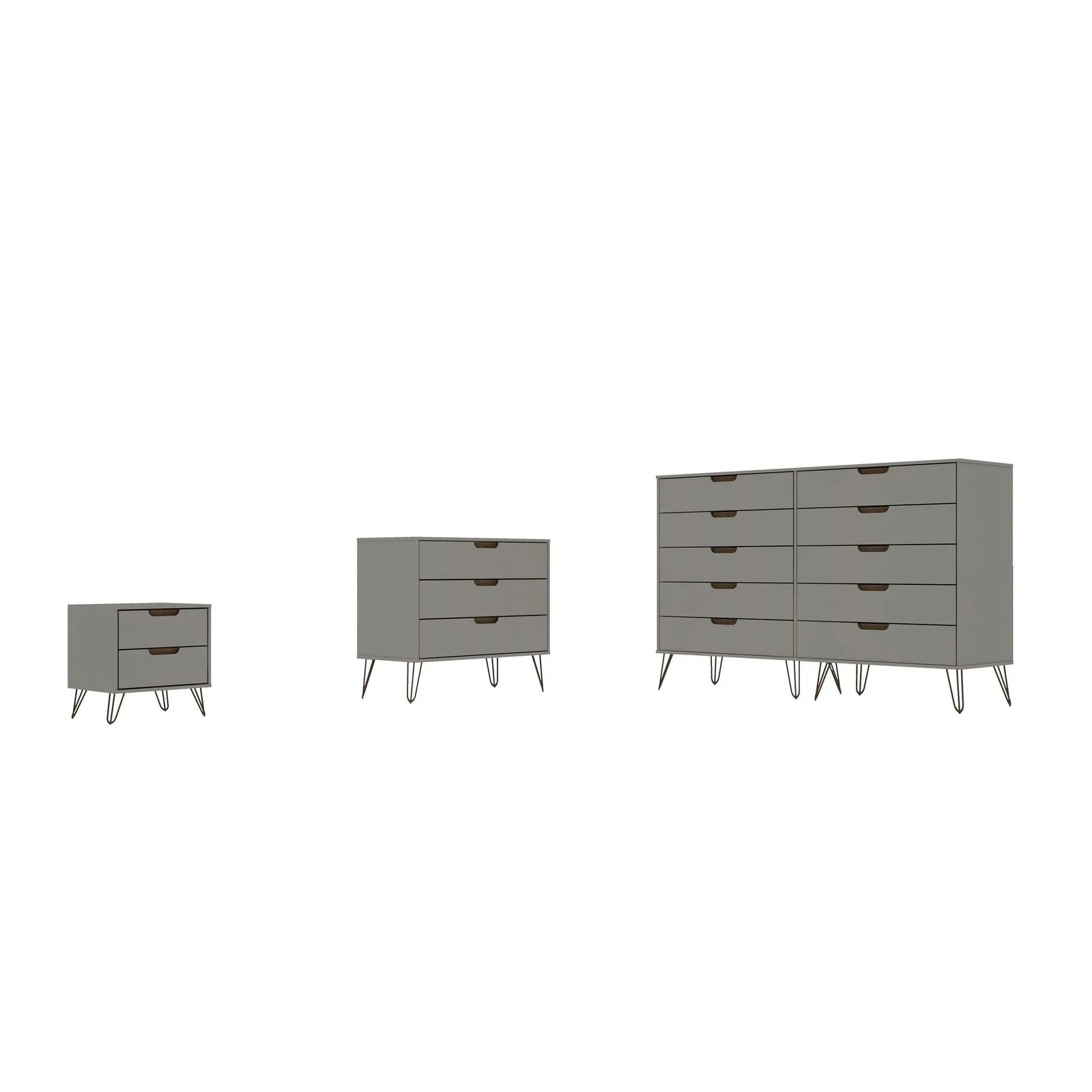 Manhattan Comfort Rockefeller 3-Piece White Dresser and Nightstand Set - Image 32