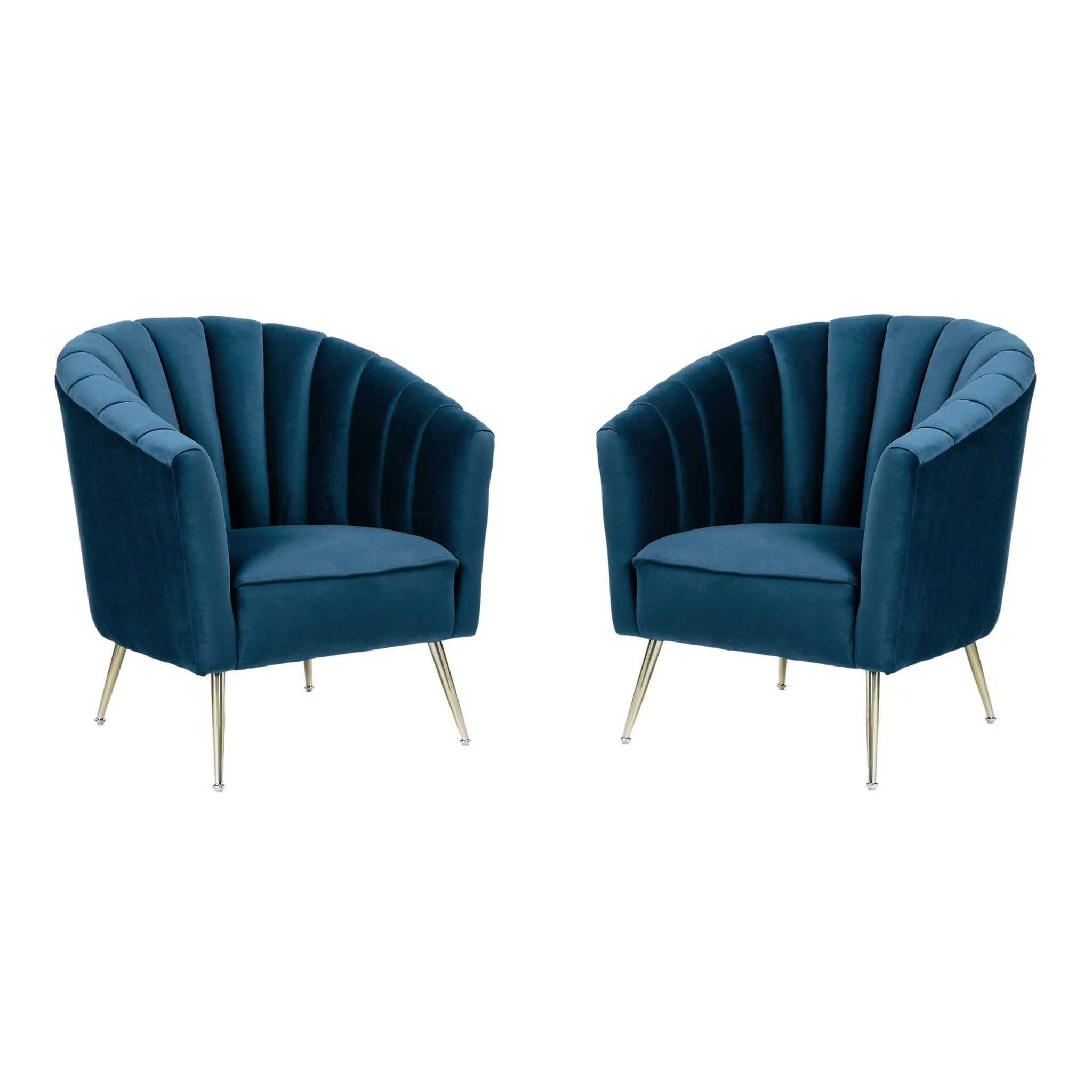 Manhattan Comfort Rosemont Green and Gold Velvet Accent Chair (Set of 2) - Image 8