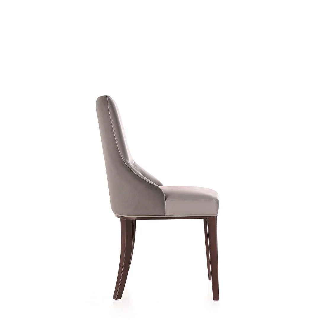 Manhattan Comfort Shubert 8-Piece Modern Faux Leather and Velvet Dining Chair Set in Light Grey - Image 6