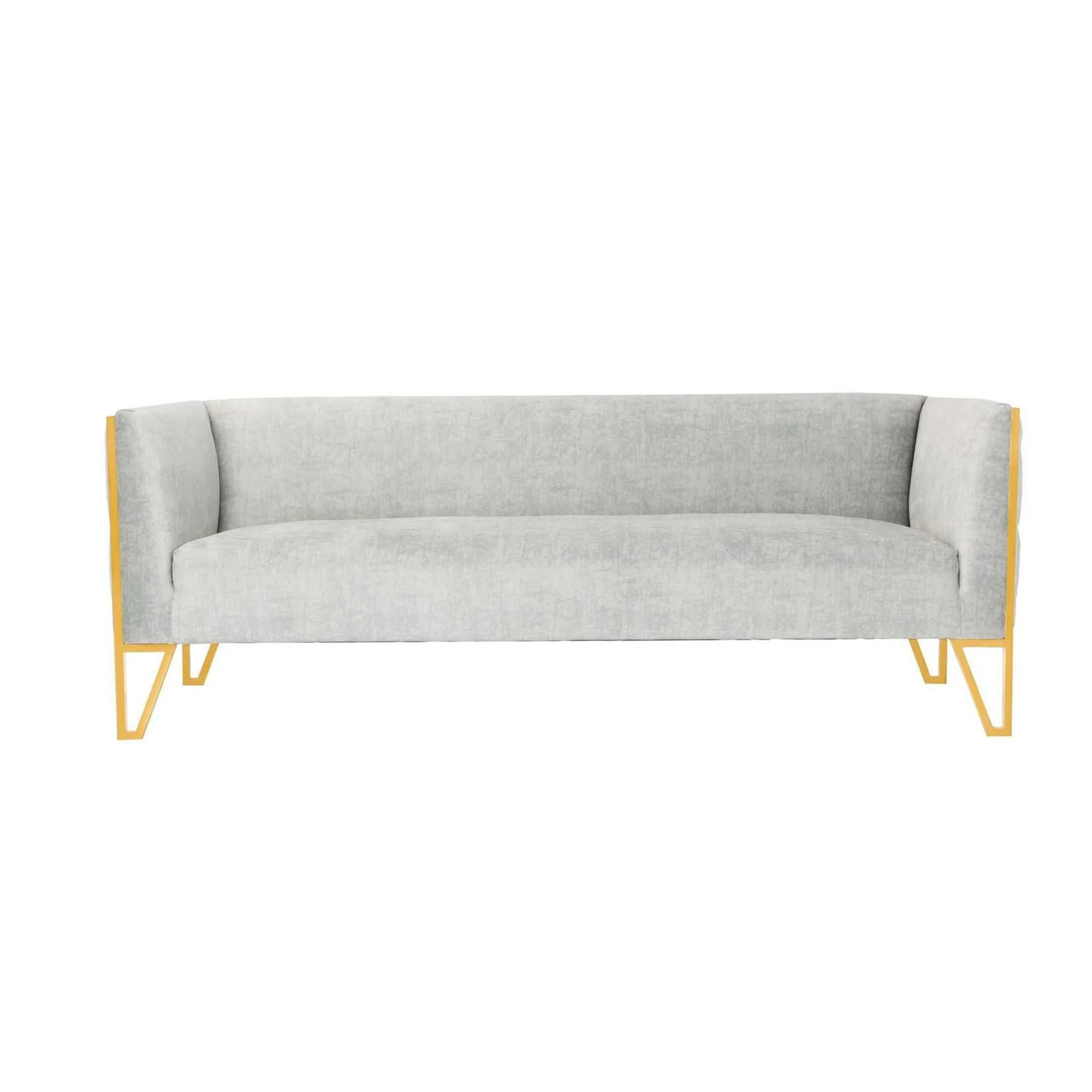 Manhattan Comfort Vector 2-Piece Grey and Gold Sofa and Armchair Set - Image 2