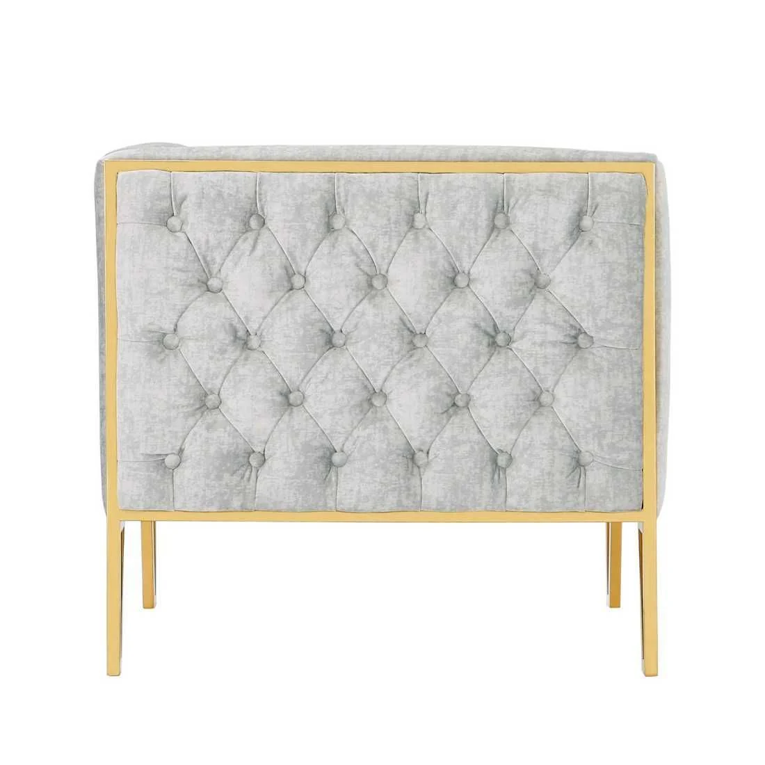Manhattan Comfort Vector 2-Piece Grey and Gold Sofa and Armchair Set - Image 6