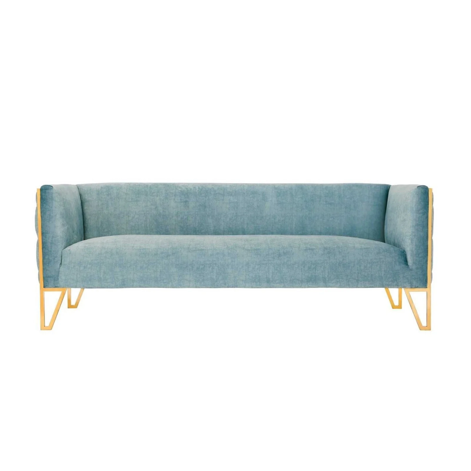 Manhattan Comfort Vector 3-Piece Grey and Gold Sofa and Armchair Set - Image 11
